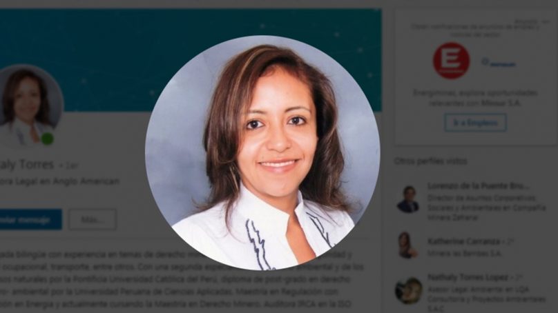 Nataly Torres deja Las Bambas para unirse al equipo jurídico de Anglo American