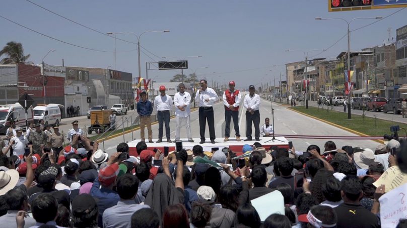Presidente y gobernador de Piura inauguran nueva avenida Sánchez Cerro, modernizada por Cosapi