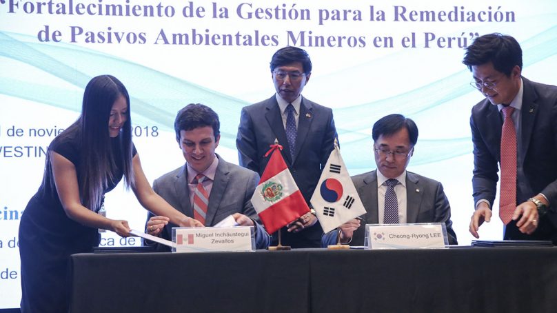 Perú y Corea extienden acuerdo de cooperación para remediación de pasivos ambientales