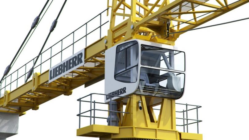 Grúa torre Liebherr, la encargada de montar las 46 celdas de flotación en Quellaveco