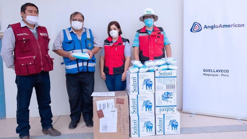 Anglo American inicia entrega de 41.000 mascarillas, 37.000 pares de guantes y 650 trajes de protección