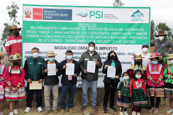 Antamina: colocan primera piedra de proyecto de sistema de riego en Valle Fortaleza