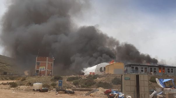 Incendian campamento de minera Anabi en Chumbivilcas