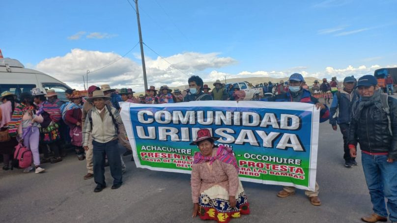 Comunidad de Urinsaya, a más de 200 km de Las Bambas, bloquea vía y exige ser considera área de influencia directa de la minera