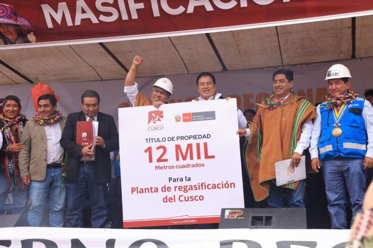 Cusco: Minem recibe terreno donde construirán futura planta satélite de regasificación de GNL