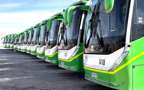 División Radomiro Tomic de Codelco estrenó una flota de 65 buses eléctricos