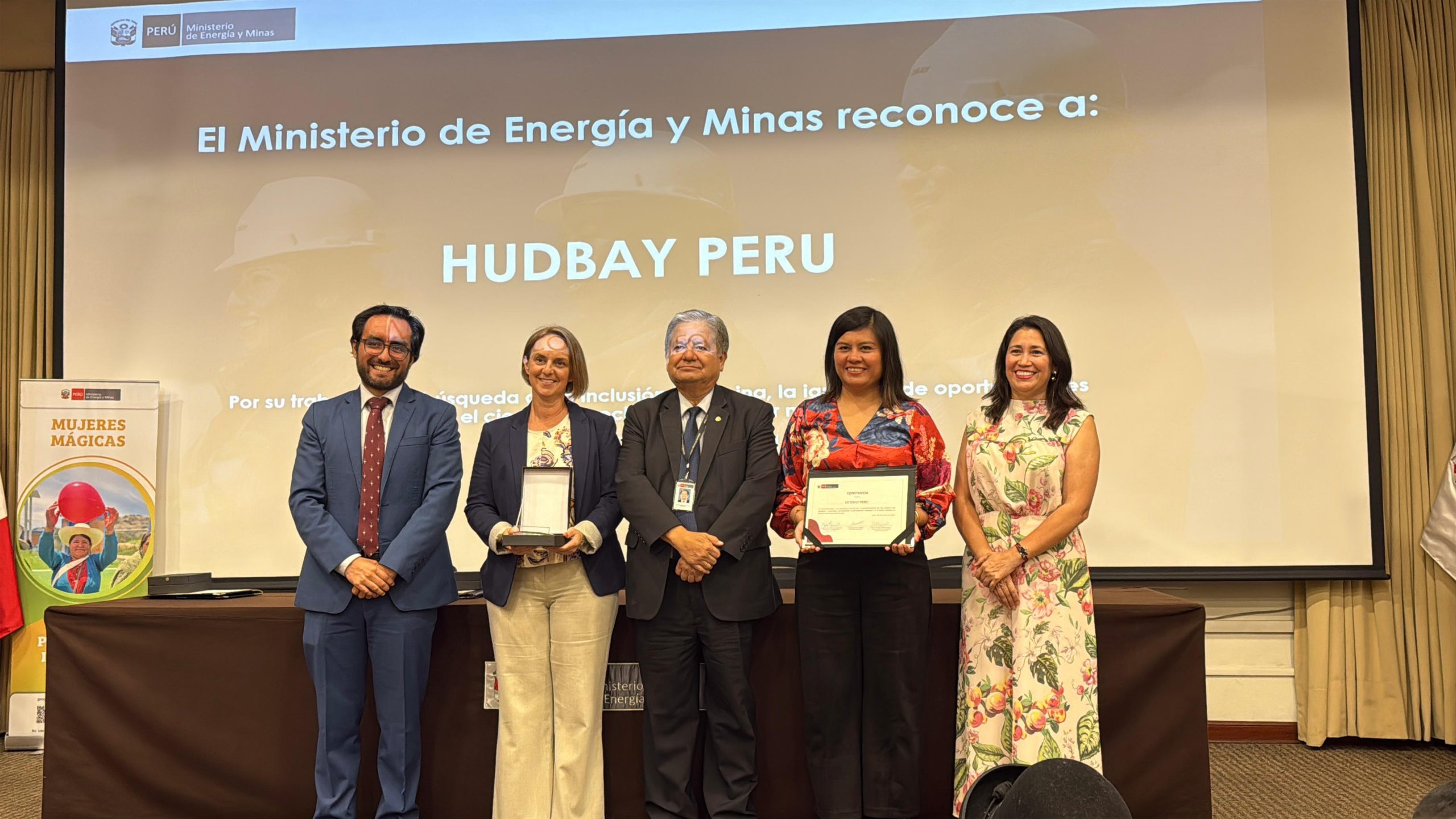 Hudbay recibe reconocimiento del Minem por impulsar participación femenina en el sector minero peruano